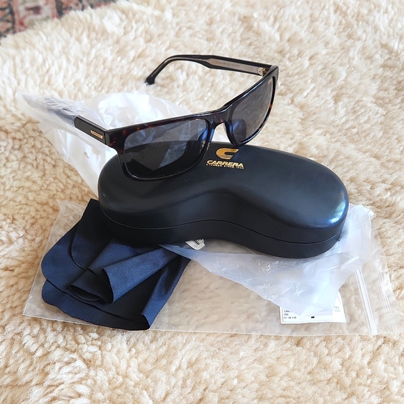 NWT Carrera Men's Dark Tortoise Sunglasses With Case & Cleaning Cloth πΆ π π - Picture 2 of 16